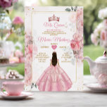 Elegant Roze Rose Goud Bloemen Prinses Mis Quince Kaart<br><div class="desc">Elegant Roze Rose Goud Bloemen Prinses Mis Quince Uitnodiging Mis Quince 15 Anos,  16e Verjaardag Vlinder.</div>