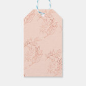 Elegant Roze Rose Goud Bloemen Schets Quinceanera Cadeaulabel (Achterkant)