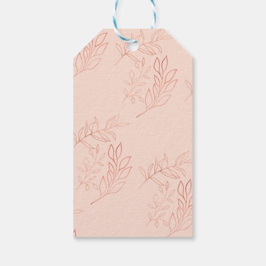 Elegant Roze Rose Goud Bloemen Schets Quinceanera Cadeaulabel (Achterkant)