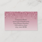 Elegant Roze Rose Goud Dripping Faux Glitter Visitekaartje (Achterkant)