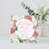 Elegant roze Rose | Goud Lijst 30e verjaardag Kaart (Staand voorkant)