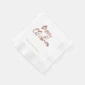 Elegant Roze Rose Goud Script Vrolijk Kerstfeest Servet (Hoek)