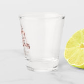 Elegant Roze Rose Goud Script Vrolijk Kerstfeest Shot Glas (Rechts)