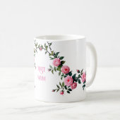 Elegant roze Rose Koffiemok (Voorkant rechts)