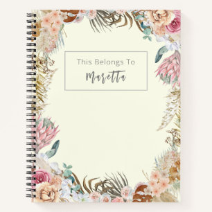 Elegant roze Rose Notitieboek