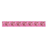 Elegant Roze Rose op Roze Grosgrain Lint (Voorkant)