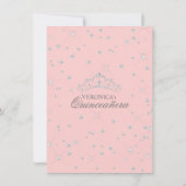 Elegant Roze Rose Quinceañera Quince Crown Tiara Kaart (Achterkant)