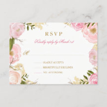 Elegant Roze Rose Quinceanera RSVP