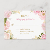 Elegant Roze Rose Quinceanera RSVP