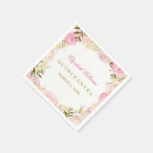 Elegant Roze Rose Quinceanera servet (Hoek)