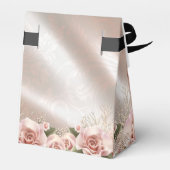 Elegant Roze Rose Taart Bruiloft Bedankdoosjes (Achterkant)