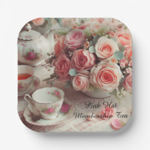 Elegant Roze Rose Tea Party Papier Bord