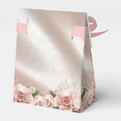 Elegant Roze Rose Trouwtaart Bedankdoosjes (Achterkant)