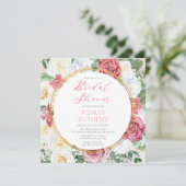 Elegant roze Rose | Vrijgezellenfeest goudLijst Kaart (Staand voorkant)