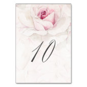 Elegant Roze Rose Waterverf Bloemen No 10 Bruiloft Kaart (Achterkant)