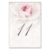 Elegant Roze Rose Waterverf Bloemen No 11 Bruiloft Kaart (Achterkant)