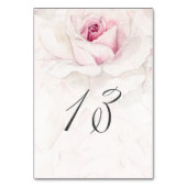 Elegant Roze Rose Waterverf Bloemen No 13 Bruiloft Kaart (Achterkant)