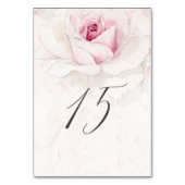 Elegant Roze Rose Waterverf Bloemen No 15 Bruiloft Kaart (Achterkant)