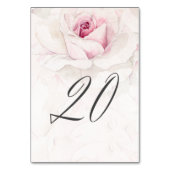 Elegant Roze Rose Waterverf Bloemen No 20 Bruiloft Kaart (Achterkant)