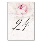 Elegant Roze Rose Waterverf Bloemen No 24 Bruiloft Kaart (Achterkant)