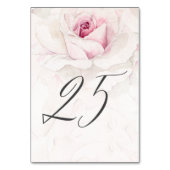 Elegant Roze Rose Waterverf Bloemen No 25 Bruiloft Kaart (Achterkant)