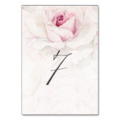 Elegant Roze Rose Waterverf Bloemen No 7 Bruiloft Kaart (Voorkant)