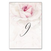 Elegant Roze Rose Waterverf Bloemen No 9 Bruiloft Kaart (Voorkant)