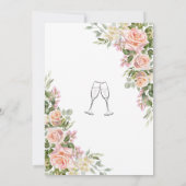 Elegant Roze Rose Waterverf Floral Vrijgezellenfee Kaart (Achterkant)