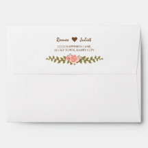 Elegant roze Rose Wedding 5x7 Envelope