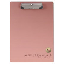 Elegant Roze Roségoud Monogram