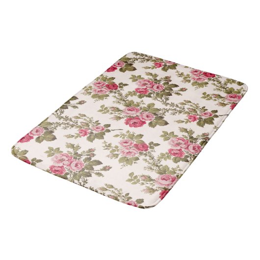 Elegant  Roze Roses-Buff Achtergrond Badmat (Gekanteld)