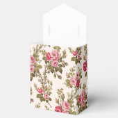 Elegant Roze Roses-Buff Achtergrond Bedankdoosjes (Geopend)