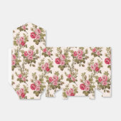 Elegant Roze Roses-Buff Achtergrond Bedankdoosjes (Uitgevouwen)