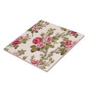 Elegant Roze Roses-Buff Achtergrond Tegeltje (Zijkant)