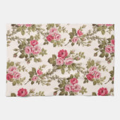 Elegant  Roze Roses-Buff Achtergrond Theedoek (Horizontaal)