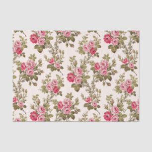 Elegant Roze Roses-Buff Achtergrond Tissuepapier