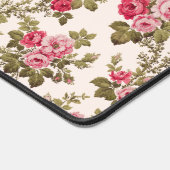 Elegant  Roze Roses-Buff BG/Monogram Bureaumat (Hoek)