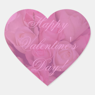 Elegant roze Roses Floral Happy Valentijnsdag Hart Sticker