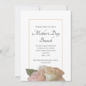 Elegant roze Roses Floral Moederdag Brunch Kaart (Voorkant)