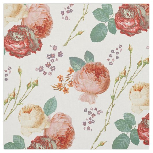 Elegant Roze Roses Floral Pattern Stof (Swatch)