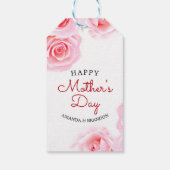 Elegant roze Roses Moederdag Cadeaulabel (Achterkant)