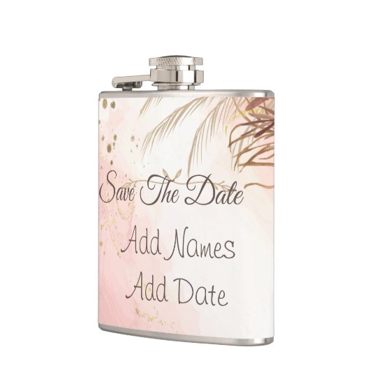 Elegant roze Roses Spring Blossom behalve de datum Heupfles (Links)