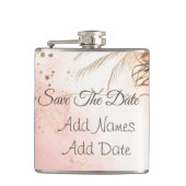 Elegant roze Roses Spring Blossom behalve de datum Heupfles (Voorkant)