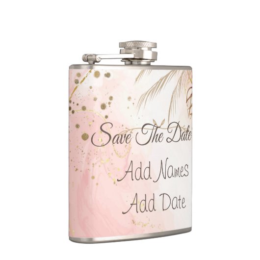 Elegant roze Roses Spring Blossom behalve de datum Heupfles (Rechts)