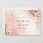 Elegant roze Roses Spring Blossom behalve de datum Save The Date (Voorkant)