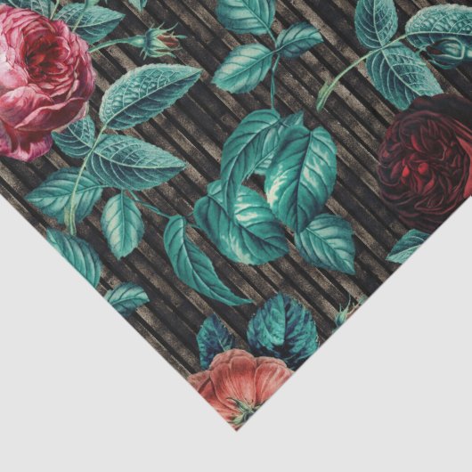 Elegant  Roze Roses Tissuepapier (Detail)