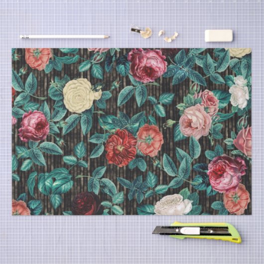 Elegant  Roze Roses Tissuepapier (Craft)