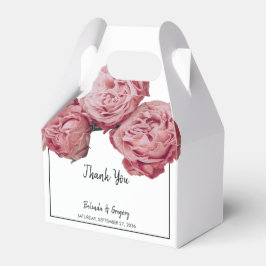Elegant roze Roses Wedding Bedankdoosjes