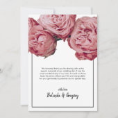 Elegant roze Roses Wedding Bedankkaart (Voorkant)