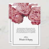 Elegant roze Roses Wedding Bedankkaart (Voorkant / Achterkant)